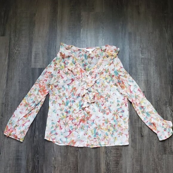 Long Sleeve Sheer Blouse - Picture 2 of 6